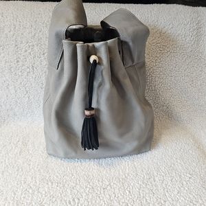 Elizabeth and James - Teddy - gray leather slouch cinch hobo